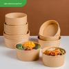 Frete Grátis Caixas de Almoço Descartáveis de Papel Kraft, Tigelas Redondas de Papel, Tigelas para Salada de Frutas de Piquenique para Levar, Caixas de Almoço para Fast Food no Atacado