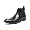 Zapatos de Hombre Otoño e Invierno 2024 Botines Chelsea Retro de Moda Botas Altas Talla Grande Botas Cortas de Cuero Botas Vaqueras de Moda Europeas y Americanas