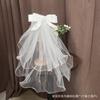 Cabello de novia Super Hada Corto Velo Pequeño Novia Foto de Boda Certificado Registro Lazo Poncho Velo Tocado