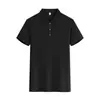 Camisa polo de manga corta con cuello camisero de tres botones, uniforme de trabajo para personal de restaurante y catering, se puede personalizar con impresión de logotipo para uniformes de tiendas de té de leche