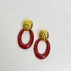 Pendientes Retro Estilo Hong Kong Esmalte Goteado Rojo Ankora para Mujer Elegantes Franceses de Alta Gama Pendientes Elegantes de Moda de Nicho
