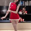 Ropa Interior Sexy de Conejita Caliente Deseo Puro Uniforme de Navidad Sexy Pasión Pechos Libres Ropa Cheongsam Traje de Año Nuevo