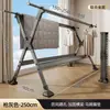 Perchero plegable de pie para uso doméstico en balcón o interiores, tendedero de doble barra de acero inoxidable engrosado para edredones, perchero multifuncional de almacenamiento