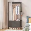 Armario Combinado Sencillo de Pie con Estantes Mínimalistas de Hierro, Plegable para Apartamentos de Alquiler y Residencias Estudiantiles, Almacenamiento Interior, Almacenamiento de Ropa a Prueba de Polvo