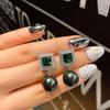 Aretes Colgantes de Perla Artificial Cuadrados Cao Shi Shun Pendientes de Diseño Noble de Lujo Ligero Pendientes Elegantes de Gama Alta para Mujer
