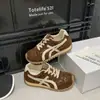 Gu YunRetro Zapatos de Entrenamiento Alemanes para Mujer 2026 Nuevo Primavera y Otoño Versátiles Planos con Cordones Bloque de Color Moda Calzado Casual para Mujer