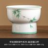 Fábrica pintada à mão fresco verde bambu alto pé círculo boca copo pessoal chá xícara cerâmica kung fu chá conjunto mestre xícara chá xícara