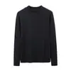 Top de otoño para hombre, forro polar de doble cara de peso pesado de 320 g, nuevo estilo 2026, color liso, cuello redondo, camiseta interior de manga larga