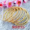 Pulseira Círculo Fino, Espiral de Latão Banhado a Ouro, Pulseira de Ouro com Preservação de Cor, Pulseira Espiral Boêmia, Pulseira Círculo Fino