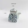 Pote de Molho de Soja para Sushi Japonês Azul Uncaria Cerâmica Caixa de Mostarda Pote para Vinagre de Condimento Pote de Açúcar e Sal Cerâmica de Restaurante
