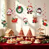 Decoración de Fiesta Festival de Navidad Espirales Colgantes Papá Noel Muñeco de Nieve Adornos Festivos Accesorios para el Ambiente de Fiesta
