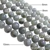 Piedra Blanca Natural con Purpurina Cuentas Sueltas Redondas Accesorios para Joyería DIY Cuentas Semi-Terminadas Hechas a Mano Cadena de Cuentas Venta Directa de Fábrica Cuentas Redondas