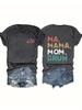 Camiseta de manga corta y cuello redondo para mujer de verano europea y americana con estampado de letras MAMA MOM, camiseta casual de moda, explosiones de comercio exterior