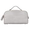 Bolsa de cosméticos portátil de viaje, sencilla y a la moda, de gran capacidad, de color sólido, con cremallera de PU, bolsa de aseo, bolsa de cosméticos portátil