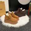 Botas de Nieve del Noreste con Suela Gruesa para Aumentar la Altura de Mujer Estilo Nuevo 2025 Invierno Con Felpa Gruesa Botines Cortos tipo Birkenstock Zapatos de Algodón Cálidos Antideslizantes
