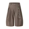 Verão 2026 Estilo Workwear Retrô Americano Terno Fluido Shorts Casuais Unissex Calças Cropped Largas Soltas