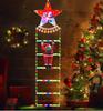 Nueva decoración navideña, escalera de Papá Noel, cadena de luces, decoración de pared para árbol de Navidad, luz ambiental, escalera de copos de nieve.