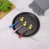 Cuchara Redonda Estilo Coreano de Acero Inoxidable de Moda Cuchara Mezcladora Creativa de Mango Largo Cuchara para Arroz Coreana Cuchara de Postre Cuchara para Helado