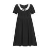 Estilo francês renda laço boneca colar mulheres verão emagrecimento chique vestido manga bufante para meninas tesão 62854