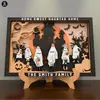 En stock frontera otoño guirnalda de flores artificiales colgante de puerta de casa decoración de fiesta de Halloween colgante letrero de madera de fantasma