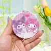 Espelho de Maquiagem Cartoon Fofo em PU Coração de Menina Espelho Redondo Espelho de Camarim Portátil Espelho Redondo Pequeno Dupla Face para Estudante