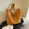 2024 Novo Estilo Japonês Simples Grande Capacidade Crossbody Bolsa Cor Sólida Artística Veludo Cotelê Estudante Viajante Ombro Tote Bag