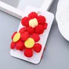 Presilha de Cabelo Florzinha Laço Pequeno Infantil Fofa Flor de Lã Tricotada à Mão DIY Acessórios de Cabelo Infantil Venda por Atacado