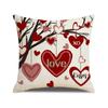 Funda de Almohada Popular con Forma de Corazón Rojo Transfronteriza con Estampado de Letras de Poliéster, Decoración de Atmósfera del Día de San Valentín Almohada para Sofá