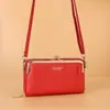 Bolsa de Celular Nova no Atacado para Mulheres Moda Japonesa e Coreana Padrão Horizontal Granulado Bolsa Transversal Bolsa de Ombro Grande Capacidade Carteira com Zíper