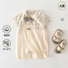Mameluco de manga corta para bebé niña Verano Delgado Ropa para bebé Ropa para niña para salir Algodón puro Clase A Ropa para gatear para recién nacidos