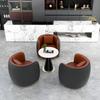 Sofá individual de couro de luxo leve para hall de hotel, salão de beleza, negociação, sofá de negócios, conjunto de mesa e cadeira para recepção de escritório