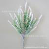 Ramo de flores artificiales de lavanda flocadas para decoración pastoral de bodas, ramas largas, flores artificiales de lavanda de plástico
