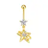 Gabe Moda Transfronteriza Europea y Americana Chica Estilo Trendy Estrella Lazo Anillo para Ombligo Joyería de Piercing