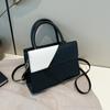 Bolsa popular de contraste de cores deste ano feminina 2024 nova moda outono textura bolsa mensageiro feminina portátil pequena quadrada