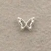 Acessórios de Unha em Liga de Cromo Borboleta Prata Mini Vazada Pequena Borboleta Strass Usável Decorações de Unha com Strass