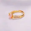 Joias de Pérola Atacado Cobre Banhado Ouro Branco Anel de Abertura Simples Elegante Novo Anel de Pérola de Água Doce Anel para Mulheres