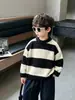 Suéter para Niños Q224 Estilo Otoño Invierno Moda Pulóver de Punto para Niños Nuevo Estilo Top Base de Punto para Niño Pequeño