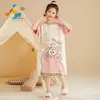 Ropa de Casa Linda de Corte Holgado para Niños, Pijama de Manga Corta, Niñas Pequeñas Pueden Usar Camisones Estilo Princesa de Algodón Puro, Estilo Delgado de Verano