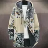2025 Plataforma Independiente Transfronteriza Temu Camuflaje Hawaiano Casual Personalizado 3D Chaqueta Larga de Algodón para Hombre Estilo Holgado