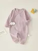 Mameluco de Bebé Primavera y Otoño Algodón Puro Recién Nacido Botón Lateral Corbata Conjunto de Mariposa 0-3 Meses Ropa de Monje Sin Costuras para Bebé