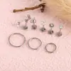 Kit de Joias para Piercing de Lábio com 10 Peças de Aço Inoxidável Transfronteiriço 20g Studs para Covinha Estilo Pino Cravejados com Zircônia em Estoque
