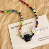 Collar Pulsera de Gato de Dibujos Animados con Cuentas de Colores Gracie Diseño de Personalidad Cadena Clavicular Accesorios