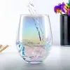 Copo de Vinho Tinto de Cristal Vermelho Deslumbrante Copo de Champanhe Copo de Ovo Copo de Água de Vidro Espesso Copo de Vidro Galvanizado Pode Personalizar Logo