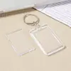 Llavero de Marco de Fotos Acrílico Transparente Rectangular para Foto en Blanco