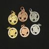 Oro cobre chapado en oro rosa platino redondo árbol de la vida circón árbol pequeño pendientes pulsera collar accesorios de joyería DIY