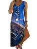 Vestido de playa informal sin mangas con estampado de estación independiente de Amazon y cuello en V europeo y americano de Wish AliExpress 2022