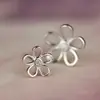Pendientes de plata de ley S925 pendientes de flor y diamante al por mayor joyería coreana de plata de ley Joker
