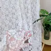 Cortina de Gasa Blanca con Rayas de Encaje para Boda Cortina para Ventana de Cama de Coche Cortina de Red Dulce para Mesa Tela de Atrezzo para Sesión de Fotos de Boda