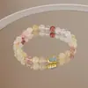 Pulseira Original Feita à Mão de Cristal Amarelo Natural com Flores de Resina Vermelha, Nova Tendência Estilo Chinês Cabacinha Joia de Alto Padrão