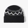 Suéter de Punto Otoño e Invierno Cálido Engrosado Gorro de Jacquard para Hombres y Mujeres, Gorro de Lana Transfronterizo, Gorro de Punto Versátil Casual para Exteriores